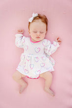 Load image into Gallery viewer, Daisy's Diaper Cover Dress - Have a Little Heart w/ Winter Park Pink - Long Sleeve
