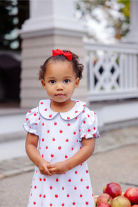 Maude's Peter Pan Collar Dress - Egerton Apples w/ Nantucket Navy