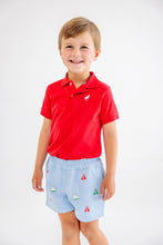 Load image into Gallery viewer, Critter Sheffield Shorts - Beale Street Blue w/ Sailboats Embroidery
