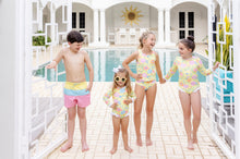 Load image into Gallery viewer, Country Club Colorblock Trunk - Lake Worth Yellow, Brookline Blue, &amp; Hamptons Hot Pink
