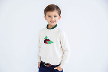 Load image into Gallery viewer, Isaac&#39;s Intarsia Sweater - Sandy Springs Stone w/ Duck Intarsia
