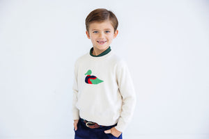 Isaac's Intarsia Sweater - Sandy Springs Stone w/ Duck Intarsia