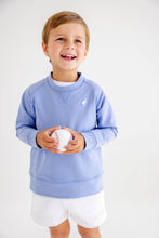 Load image into Gallery viewer, Cassidy Comfy Crewneck - Park City Periwinkle w/ Periwinkle Gingham - French Terry
