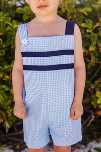 Teddy's Tab Jon Jon - Brookline Blue Mini Gingham w/ Nantucket Navy