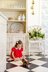 Cindy Lou Sash Bubble - Richmond Red w/ Worth Ave White - Piqué