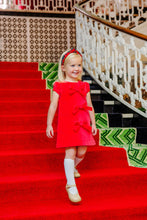 Load image into Gallery viewer, Betts Bow Dress - Richmond Red - Velveteen
