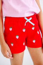 Load image into Gallery viewer, Critter Cheryl Shorts - Richmond Red w/ Strawberry Embroidery - Twill
