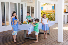 Load image into Gallery viewer, Lainey&#39;s Little Dress - Barbados Blue w/ Hamptons Hot Pink Tie Straps - Broadcloth
