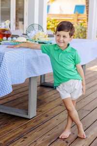 Prim & Proper Polo - Kiawah Kelly Green w/ Barbados Blue - Short Sleeve