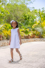Load image into Gallery viewer, Betts Bow Dress - Worth Ave White - Eyelet - Sleeveless

