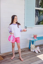 Load image into Gallery viewer, Courtney's Cozy Crewneck - Worth Ave White w/ Palisades Purple &amp; Romany Rose
