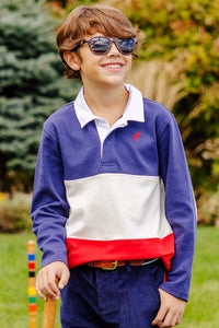 Rollins Rugby Shirt - Nantucket Navy, Palmetto Pearl, Worth Ave White
