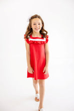 Load image into Gallery viewer, Darla Dress - Richmond Red w/ Worth Ave White
