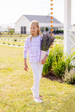 Load image into Gallery viewer, Cassidy Comfy Crewneck - Lavender &amp; Lambs w/ Beale Street Blue
