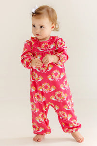 Ramona Ruffle Romper - Bows & Berries - Long Sleeve