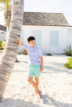 Load image into Gallery viewer, Prim &amp; Proper Polo - Beale Street Blue Stripe w/ Blue Stork
