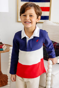 Rollins Rugby Shirt - Nantucket Navy, Palmetto Pearl, Worth Ave White