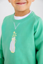 Load image into Gallery viewer, Cassidy Comfy Crewneck - Gibson Island Green w/ Golf Bag Appliqué - French Terry
