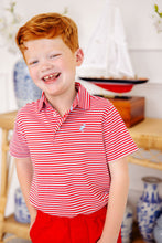 Load image into Gallery viewer, Prim &amp; Proper Polo - Sumner County Stripe in Richmond Red
