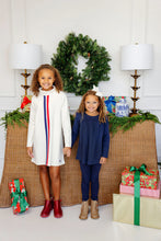 Load image into Gallery viewer, Tatum&#39;s Turtleneck Dress - Palmetto Pearl with Nantucket Navy &amp; Richmond Red Stripe
