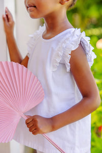 Ruehling Ruffle Top - Worth Ave White - Linen