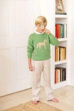 Load image into Gallery viewer, Isaac&#39;s Intarsia Sweater - Grenada Green w/ Horse
