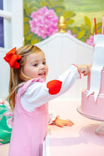 Load image into Gallery viewer, Emma&#39;s Elbow Patch Top - Worth Ave White w/ Richmond Red Hearts

