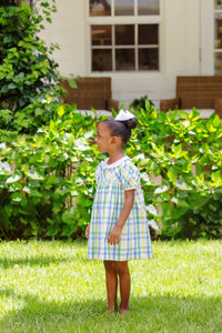 Mary Baker Day Dress - Polo Field Plaid w/ Worth Ave White