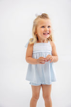 Load image into Gallery viewer, Idabelle Bloomer Set - Buckhead Blue w/ Worth Ave White - Pima
