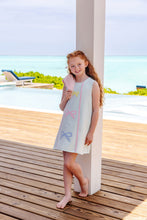 Load image into Gallery viewer, Annie Apron Dress - Sea Island Seafoam w/ Palm Beach Pink - Bows Appliqué - Knit
