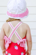 Load image into Gallery viewer, Hollingsworth Hat - Worth Ave White w/ Hamptons Hot Pink - Broadcloth
