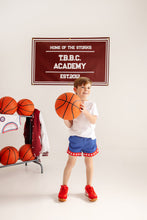 Load image into Gallery viewer, Prepletic™ Sheppy Shorts - Rockefeller Royal w/ Richmond Red - White Stars - Boys'
