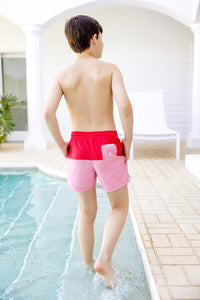 Country Club Colorblock Trunk - Richmond Red w/ Hamptons Hot Pink & White