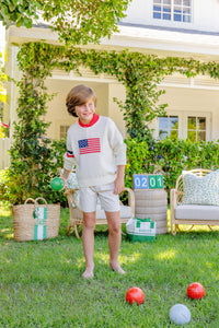 Seaton Sweater - Palmetto Pearl w/ American Flag