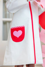 Load image into Gallery viewer, Long Sleeve Peggy's Pocket Dress - Palmetto Pearl w/ Richmond Red - Hearts
