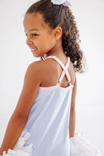 Load image into Gallery viewer, Prepletic™ Little Miss Tennis Dress - Beale Street Blue Seersucker w/ Palm Beach Pink
