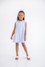Load image into Gallery viewer, Lizzie's Luxe Leisure Dress - Beale Street Blue w/ Palm Beach Pink Ribbon
