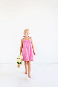 Libby Bess Halter Dress - Hamptons Hot Pink