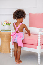 Load image into Gallery viewer, Sally Sunsuit - Briar Patch Petals w/ Hamptons Hot Pink - Dog Appliqué

