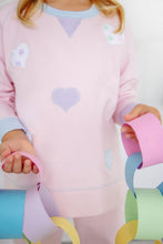 Load image into Gallery viewer, Cassidy Crewneck - Palm Beach Pink w/ Heart Appliqué - French Terry
