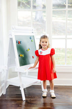 Load image into Gallery viewer, Bunny Phipps Frock - Richmond Red w/ Apple Appliqué
