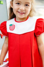 Load image into Gallery viewer, Bunny Phipps Frock - Richmond Red w/ Apple Appliqué
