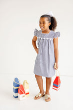 Load image into Gallery viewer, Rosemary Ric Rac Dress - Nantucket Navy Stripe
