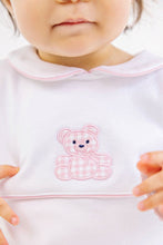 Load image into Gallery viewer, Robbins Romper - White w/ Palm Beach Pink - Bear
