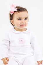 Load image into Gallery viewer, Robbins Romper - White w/ Palm Beach Pink - Bear
