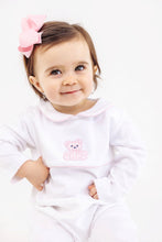 Load image into Gallery viewer, Robbins Romper - White w/ Palm Beach Pink - Bear
