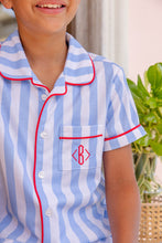 Load image into Gallery viewer, Lock's Little Man Set - Caicos Cabana Stripe (Beale Blue w/ Red) - Short Sleeve
