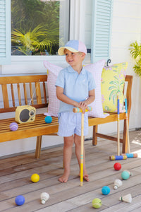 Sheffield Shorts - Beale Street Blue Stripe w/ Grace Bay Green