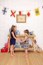 Load image into Gallery viewer, Teddy's Tab Jon Jon - Gramercy Park Plaid Seersucker w/ Nantucket Navy
