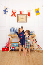 Load image into Gallery viewer, Marion Rose Romper - Nantucket Navy w/ Richmond Red - Broadcloth
